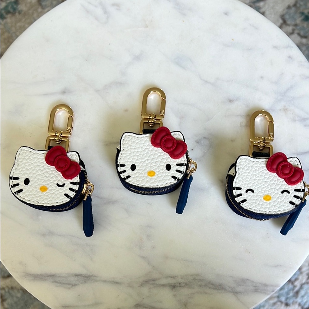 Hello Kitty White and Red Mini Bag Charms, set of three, NEW
